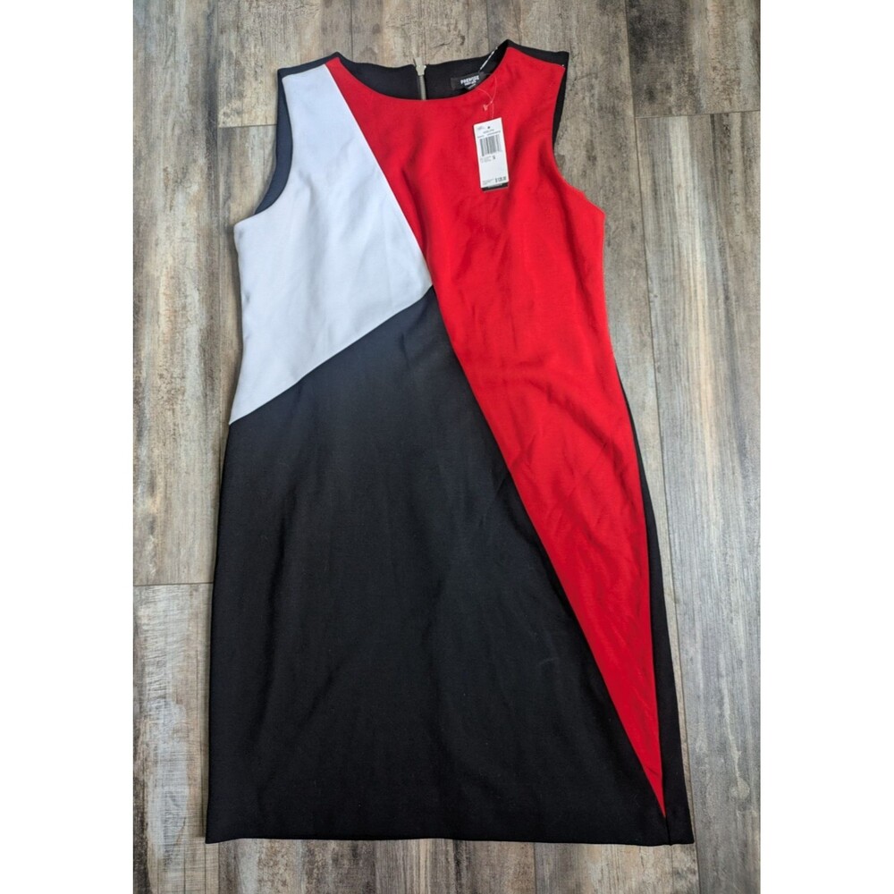 NWT Premise Dresses Color Block Sheath Dress Adelphi 14 Red White Black $128 NEW